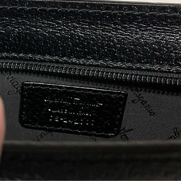 Ferragamo Authentic Vintage BLACK Wristlet with Gold Detail - Picture 6 of 8